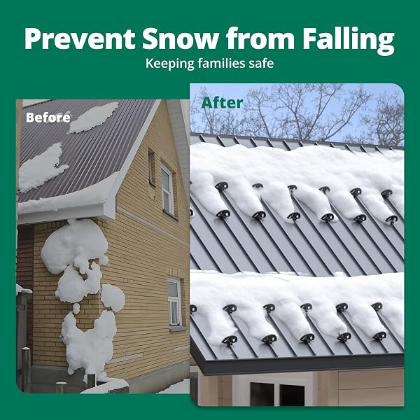 BENFAR 50 PACK SNOW GUARDS FOR METAL ROOFS STANDING SEAM SNOW GUARDS ICE STOPS METAL ROOFING SOLID PLASTIC EASY INSTALLATION BR03