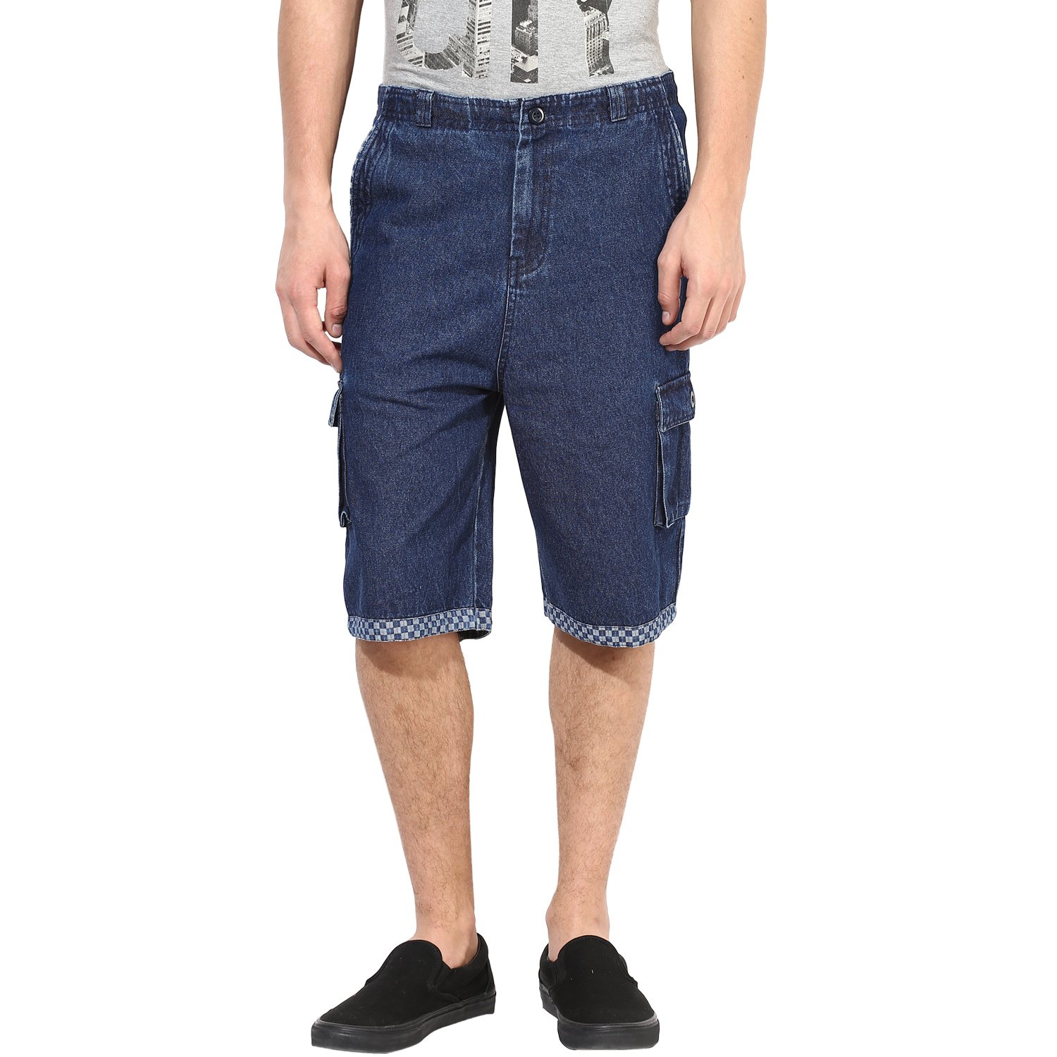hypernation blue color denim three fourth for men