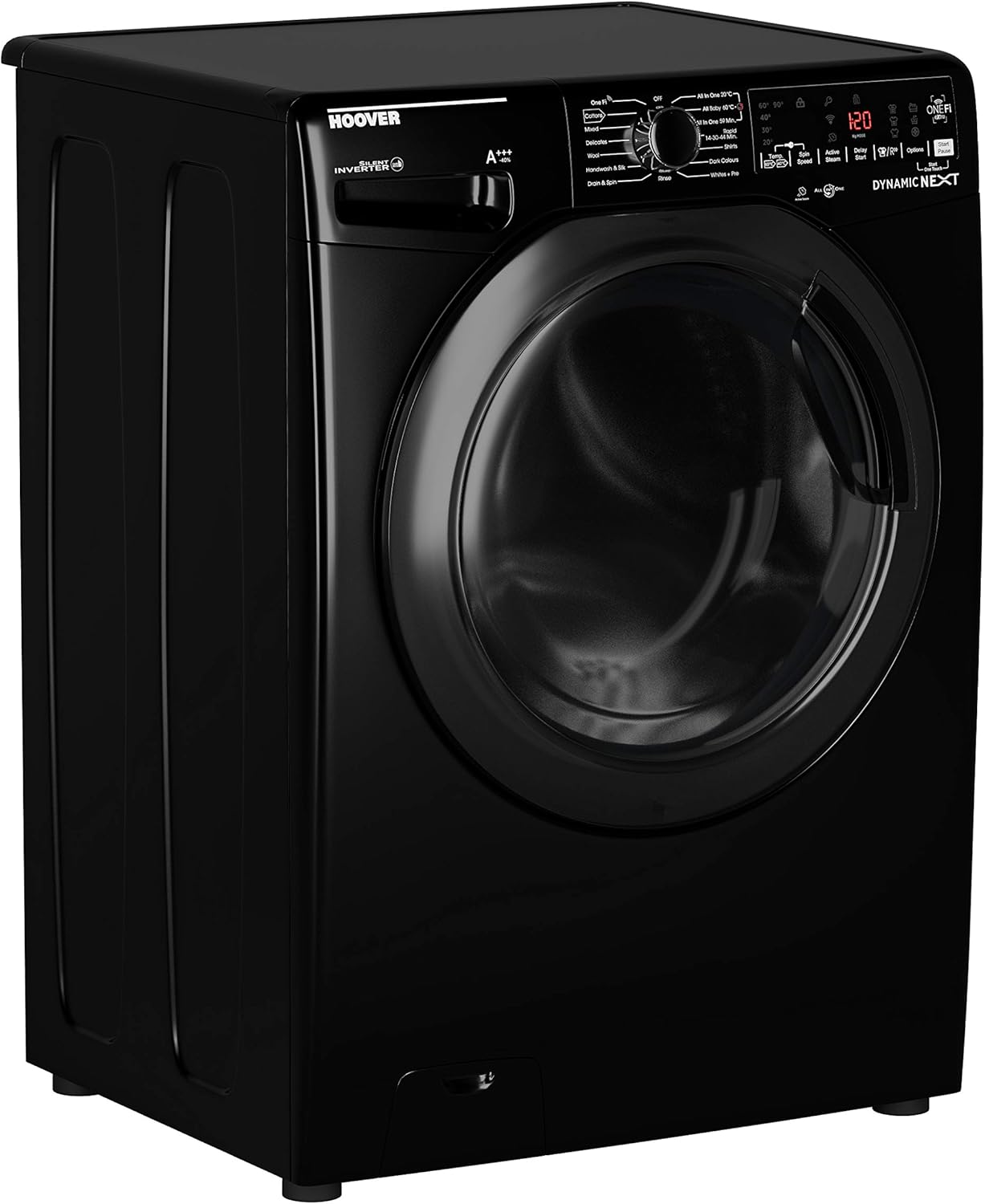 Black 9 kg 1600 rpm Hoover DWOAD69AHF7B Freestanding Washing Machine