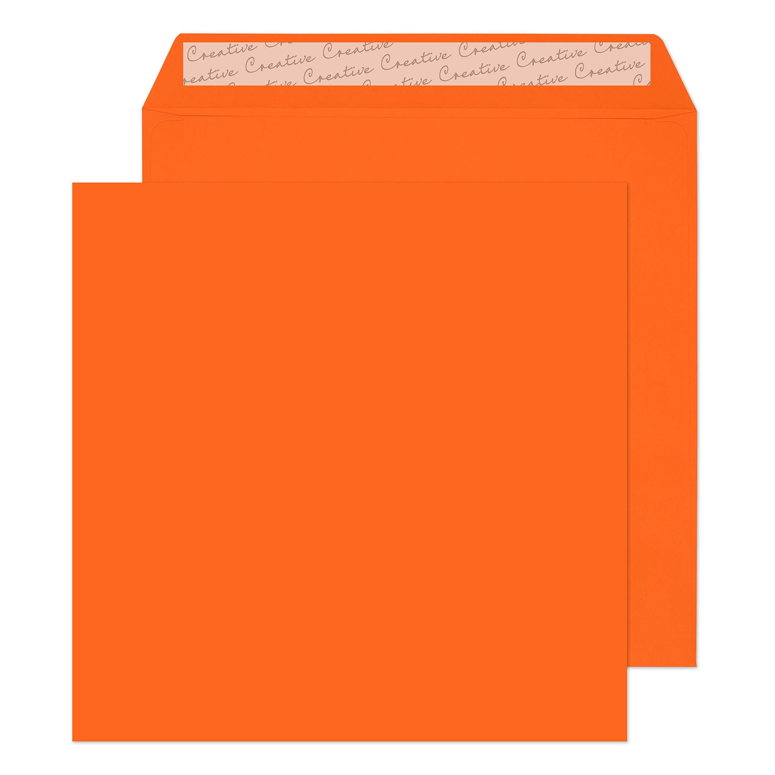 Blake Creative Colour 220 x 220 mm 120 gsm Peel & Seal Wallet Envelopes (505) Pumpkin Orange - Pack of 250