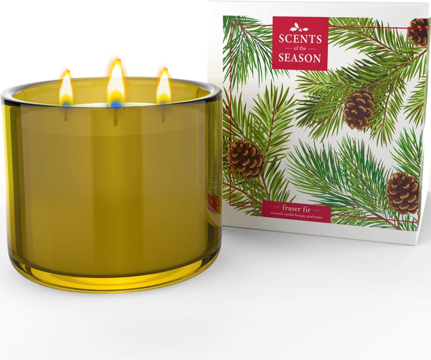 Amazon Com Frasier Fir 3 Wick Scented Candle Non Toxic Long Burning Soy Candles Festive Home Fragrance 16 Oz Heavy Glass Jar Hand Made In The Usa Home Improvement