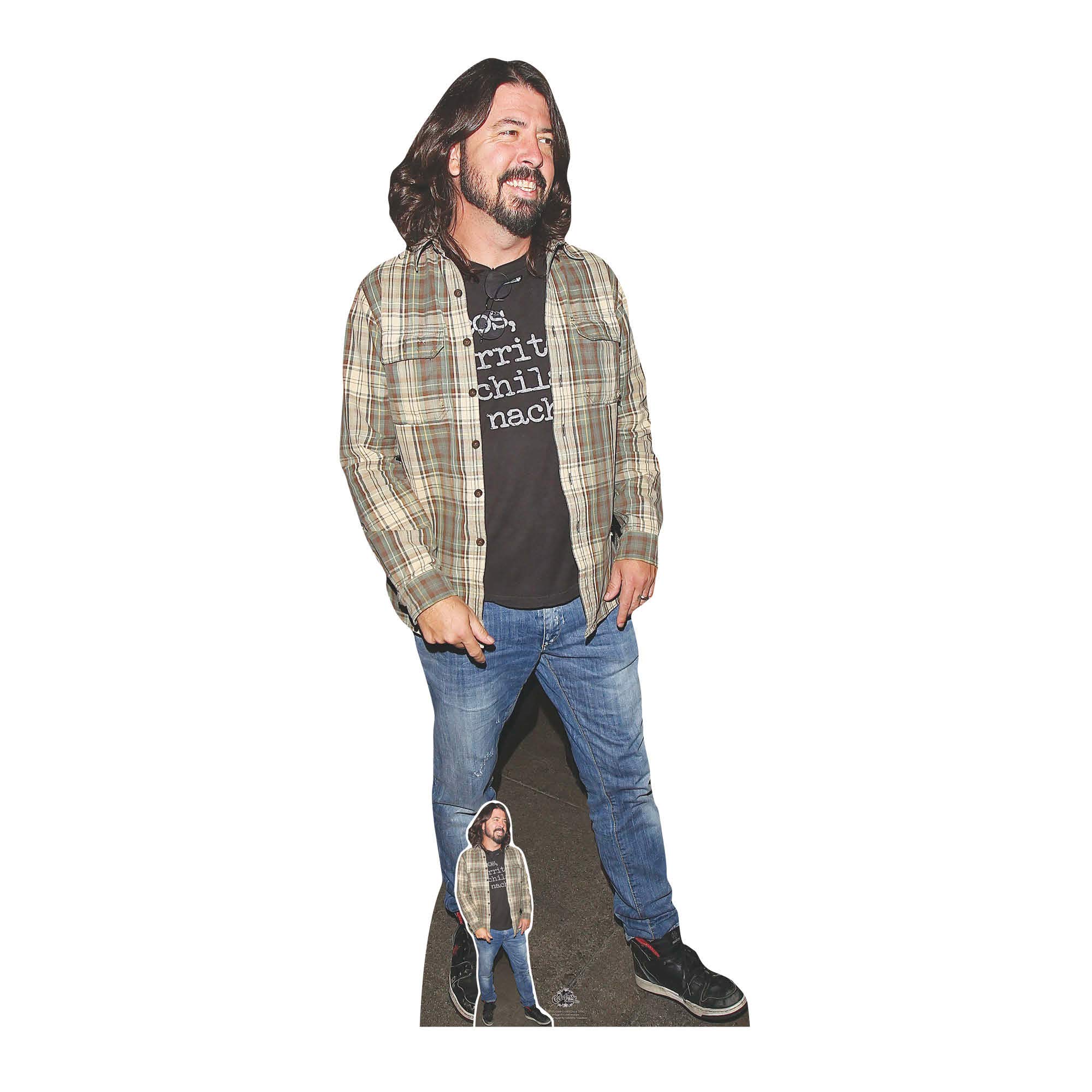 Star Cutouts Ltd CS702 Dave Grohl Check Shirt Life Size Cardboard Cut Out with Mini Table top, Multi-Colour, 182 x 77 x 182 cm