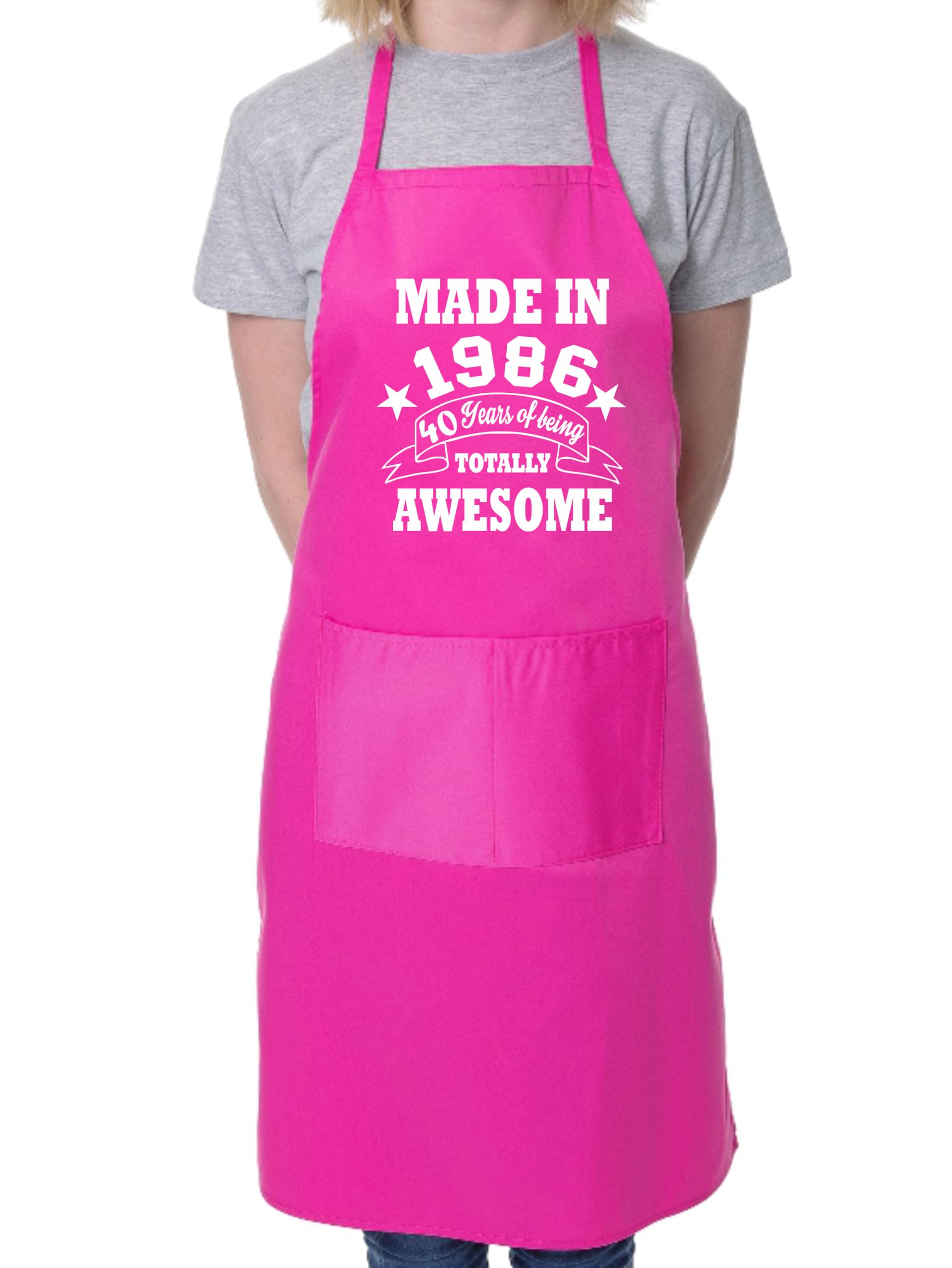40th Birthday Made In 1979 BBQ Cooking Funny Novelty Apron Pink(Size: One Size)