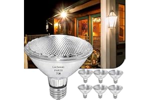Lachesan 120V 75W Par30 Halogen Flood Light Bulbs,Short Neck Bulb,75W Equivalent 2700K Warm White Dimmable High Brightness, Great for Accent Lighting, Tracking Light, Recessed Light Bulb（6Pack