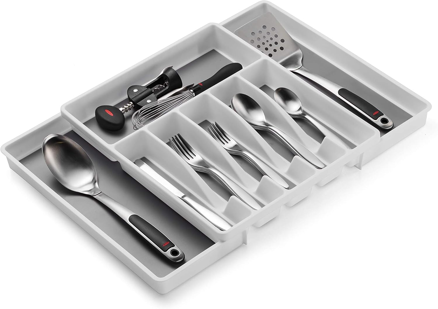 Expandable Cutlery Drawer Organizer, Flatware Drawer Tray for Silverware, Serving Utensils, Multi-Purpose Storage for Kitchen, Office, Bathroom Supplies -