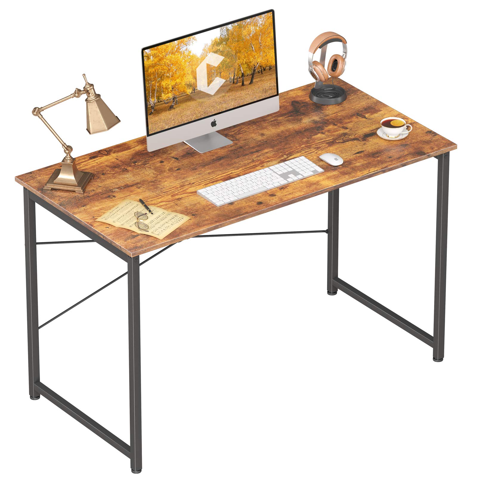 Cubicubi Computer Desk 47" Home Office Laptop Desk Study Writing Table, Modern Simple Style, Brown