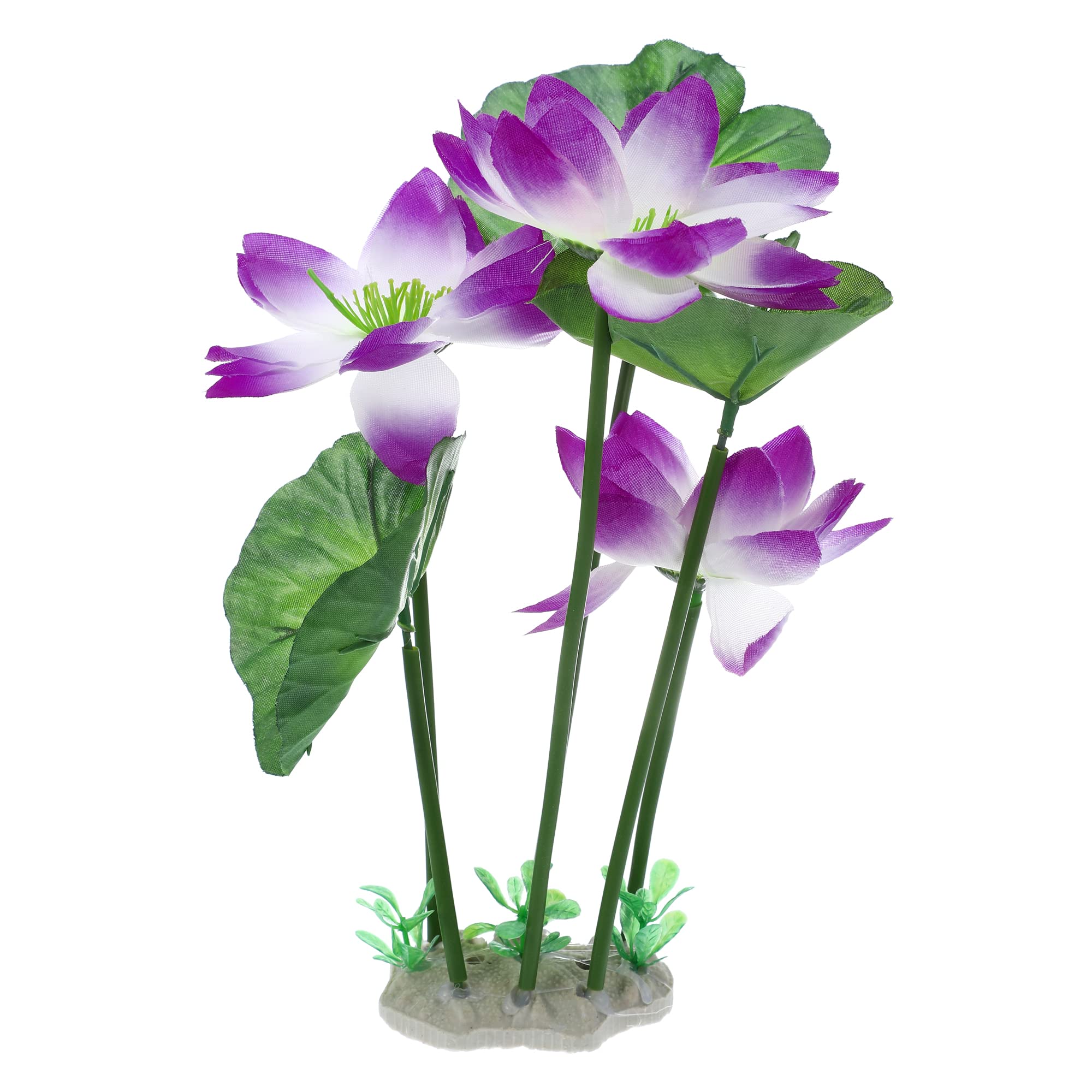 VOCOSTE 1pcs Fish Tank Aquarium Decorations Plants, White Purple 10.24"