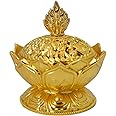 Buddha Lotus Flower Zinc Alloy Metal Incense Burner Incense Holder Censer for Stick/Cone/Small Coil Incense