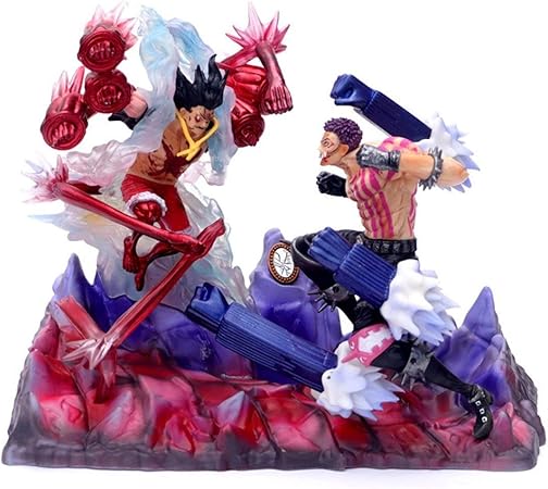 Yuxia One Piece Gk Gear Fourth Monkey D Luffy Vs Charlotte Katakuri Statue Action Figure Home Kitchen Amazon Com