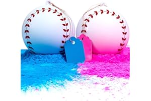 Winsharp Gender Reveal Baseball Set - 2 Balls - Pink and Blue Exploding Gender Reveal Ball with Powder, Baseball Or Bows Party Supplies Decorations Baby Reveal
