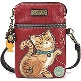 CHALA Cat Collection Cell Phone Crossbody Purse-Women PU Leather/Canvas Multicolor Handbag with Adjustable Strap