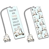 Silly Goose Bookmarks Funny Bookmark Gifts for Women Kids Valentines Day Gifts for School Book Accessories for Reading Lovers Novelty Cute Bookmarks Cool Gift for Reader Valentines Graduation Bookmark