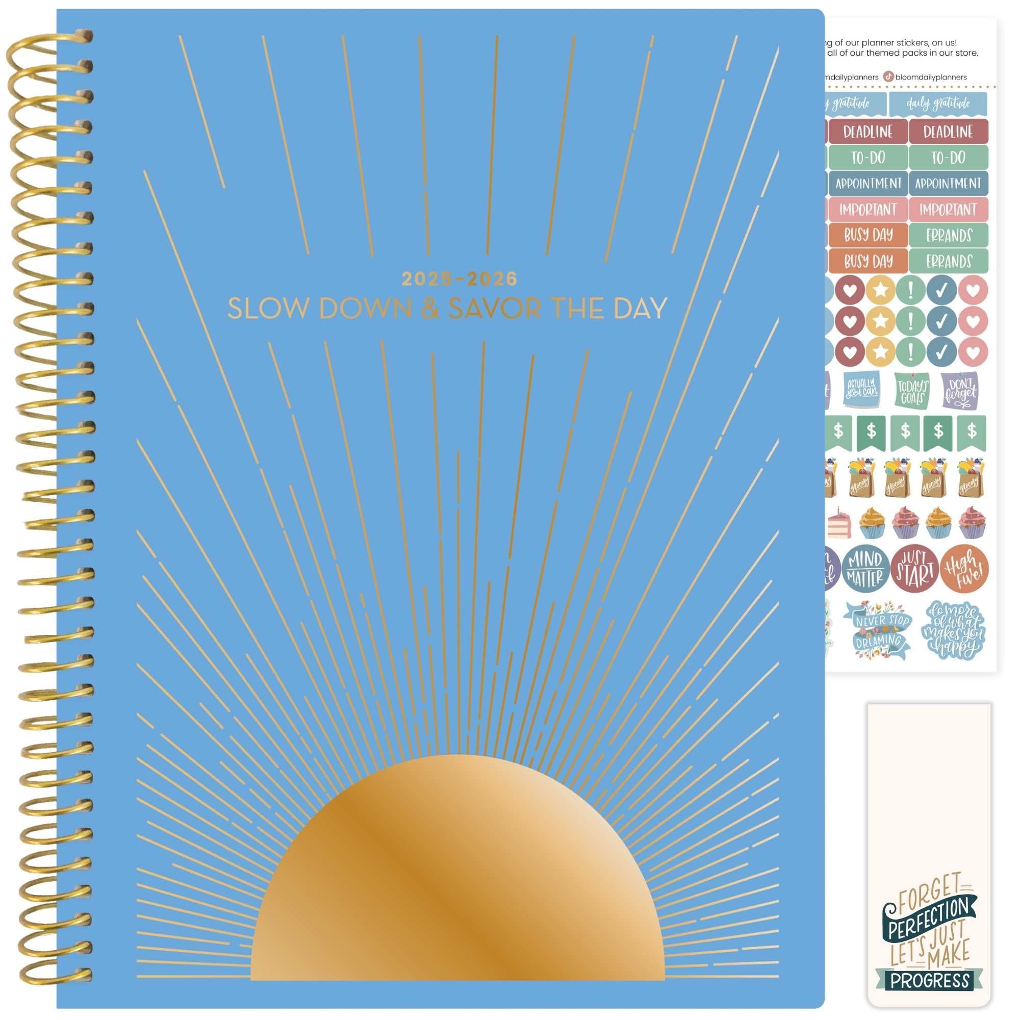 Photo 1 of bloom daily planners 8.5" x 11" Academic Planner 2025-2026 (July 2025 - July 2026) - Weekly & Monthly Dated Agenda Organizer with Stickers & Tabs - Cleerely Stated