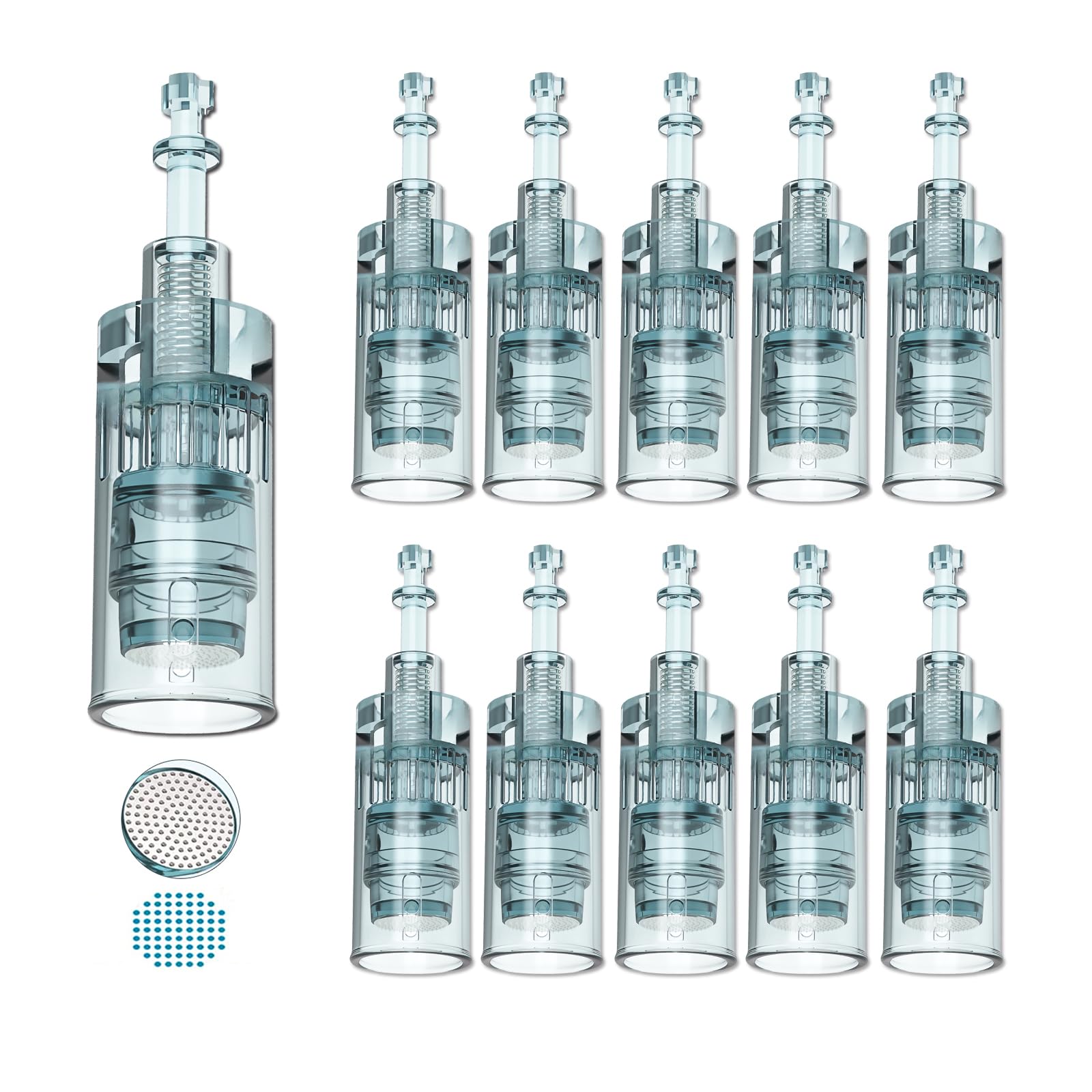 Dr.pen Ultima M8 Nano-R Replacement Cartridges, Original Dr Pen Replacement Part for Microneedling Pen M8 Model, Authentic Disposable Replacement Cartridges (Nano-R, 10Pcs)