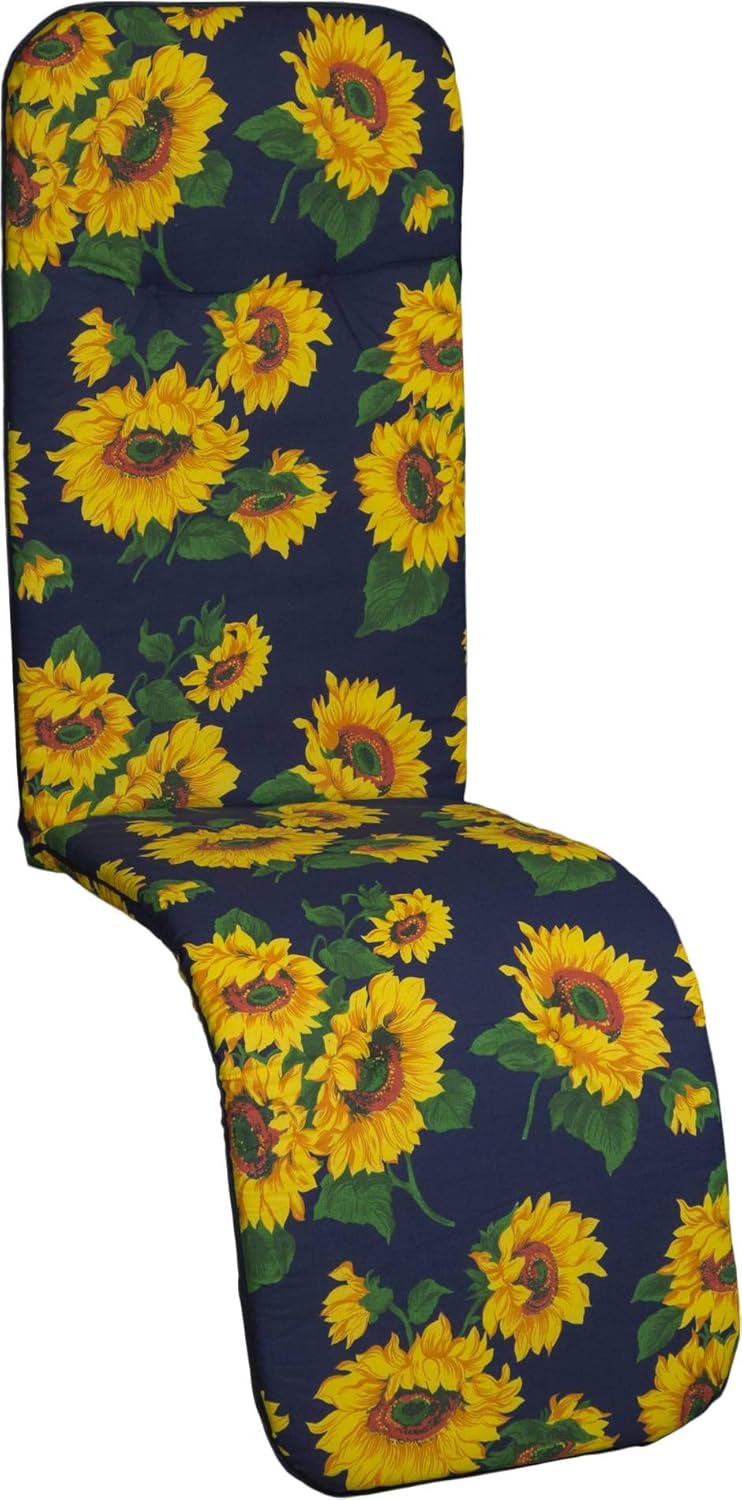Beo Gartenstuhlauflage Gartenstuhlkissen Sitzkissen Polster für Relaxstuhl Sonnenblumen blau