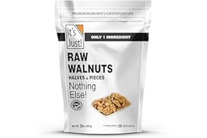 IT'S JUST! It's Just - Raw Walnuts, Premium Quality, California Grown, Made in USA, 20oz (1.25lb), Unsalted, Halves & Pieces