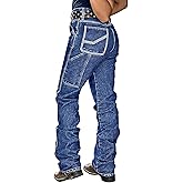 Flamingals Boot Cut Jeans for Women Mid Waist Stretchy Embroidered Trendy Wash Butt Lifting Denim Jeans