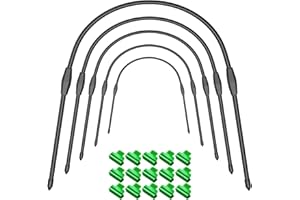 FOTMISHU Garden Hoops for Raised Beds Row Cover, Greenhouse Hoops for Garden Netting, 19.6''x 20'' Rust-Free Garden Tunnel, Reuseable Gardening Supplies for Plants Vegetables (5pcs S 19.6''x 20'')