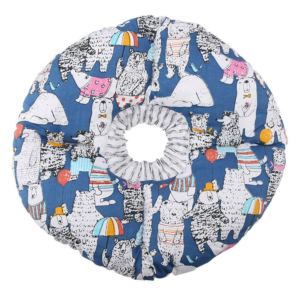 Protective Soft Adjustable Recovery Collar for Cats, Kittens and Dogs - Anti-Bite Cone After Surgery (Blue)