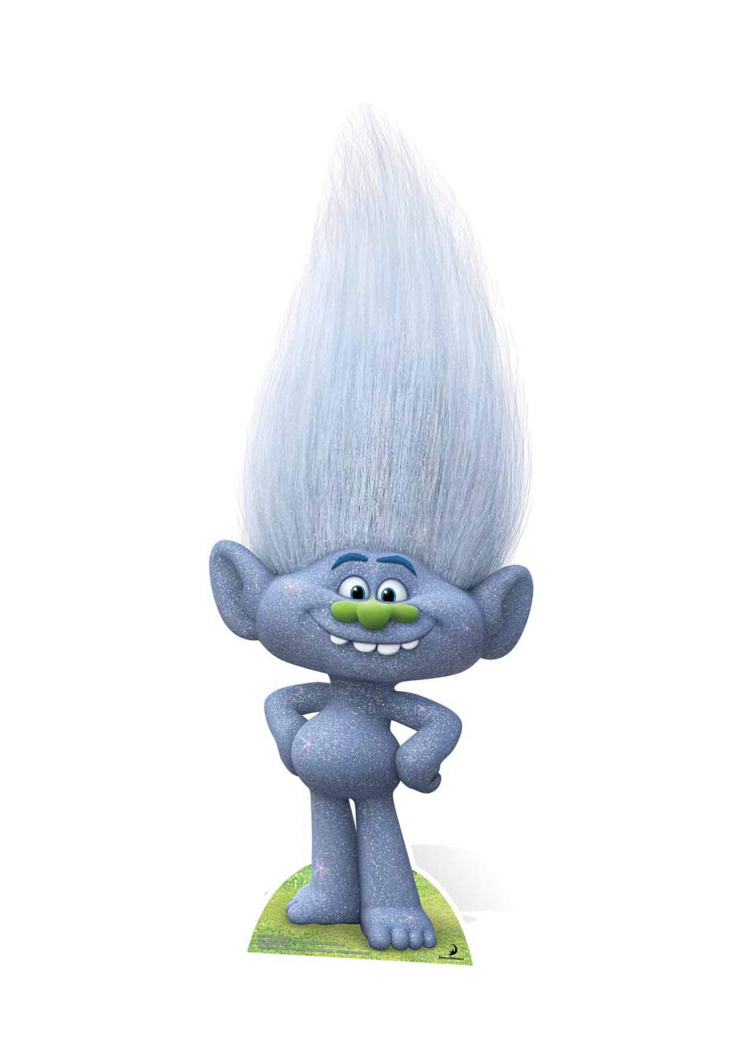 STARL CUT OUTS Glittery Grey Troll Guy Diamond, Multi-Colour, 96 x 38 x 96 cm