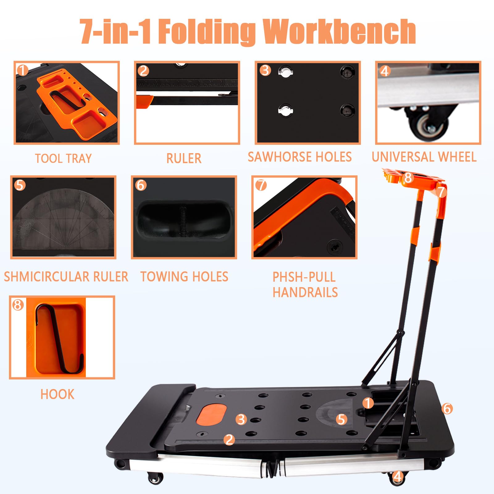 Mua Ginkman 7 in 1 Workbench, Portable Work Table Used as Platform ...