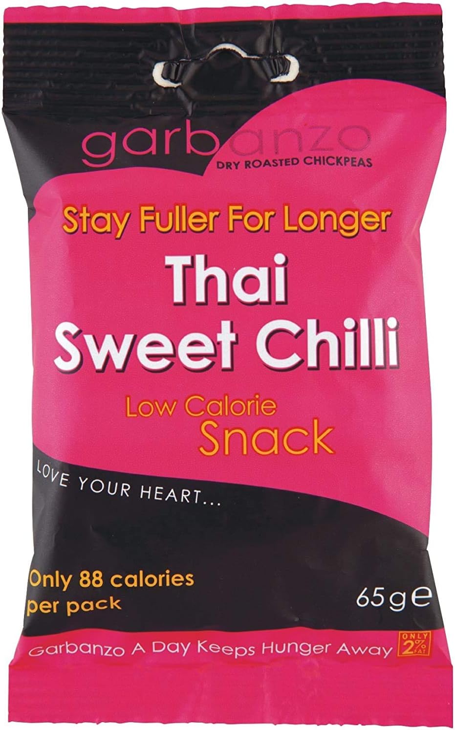 Garbanzo Dry Roasted Chickpeas Thai Sweet Chilli Low Calorie Snack 65g (Vegan, Gluten Free)