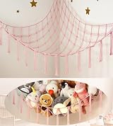 mirolam Baby Teddy Hammock Stuffed Animal Storage Net 41x41x55