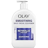 Olay Face Wash, Daily Facial Cleanser with Retinol, Peptides & Glycerin - Smoothing, Noursihes Skin Surface, Hydrates while Cleansing - Sulfate-Free, Paraben-Free, 16 Oz