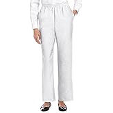 Alfred Dunner Petites' Pull-on Flat-Front Pants White 6P