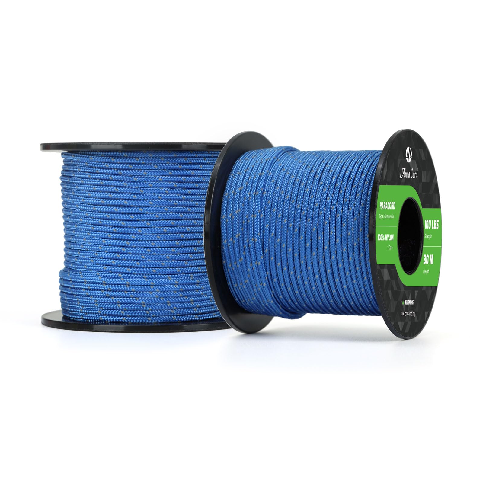 Abma Cord Paracord 100 lbs 2mm 100% Nylon 30M - Reflective Dark Blue