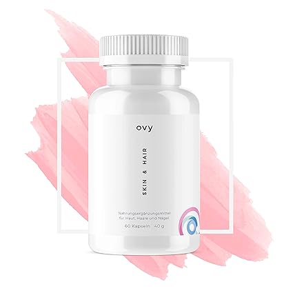 Haut Haare Nägel Kapseln von Ovy SKIN & HAIR für Frauen | 60 Kapseln Mineralien & Vitamine für gesunde Haare | Mit Zink, Sele