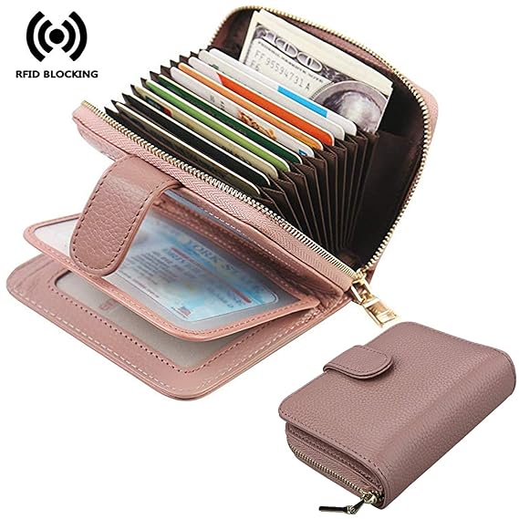 JANSBEN Geldbörse Damen Leder klein Geldbeutel Frauen Portemonnaie Brieftasche mit RFID Schutz Kreditkartenetui Wallets mit R