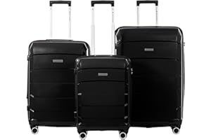 AIR CANADA Optimum 3 Piece Hardside Luggage Set, 20 Inch Carry On Luggage, 24 Inch and 28 Inch Checked Suitcases, Hard Shell 