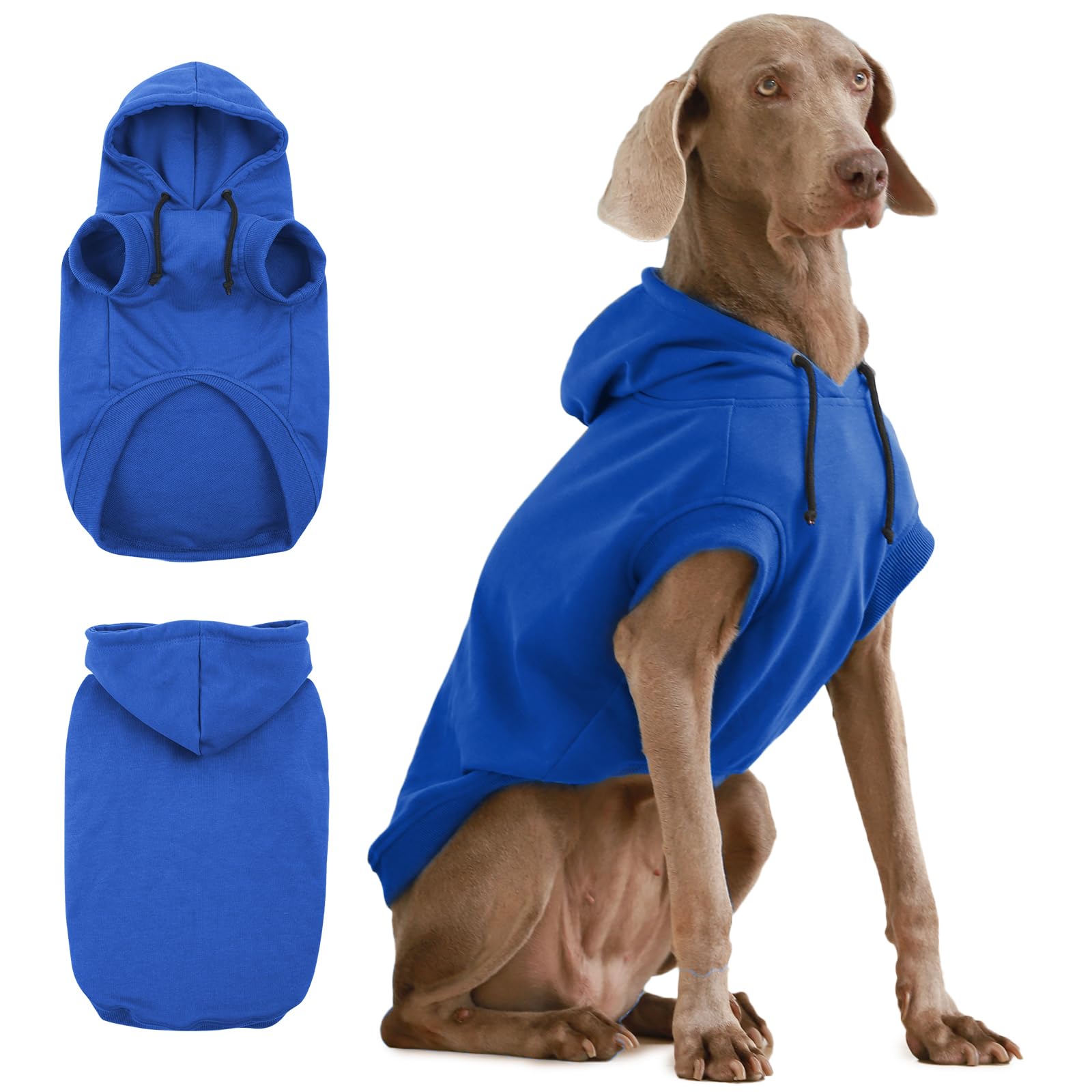 IECOii Dog Hoodie For Large Dogs,Large Dog clothes with Hat,Warm DogSweatshirt Hooded,Basic Hoodie For Dogs Spring Fall And Winter,XL DogJumper For Beagle,Border Collie,Blue,XL(No Fleece Lined)
