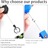 Yafe 2 Pack Heavy Duty Retractable Keychain with 25” Steel Cord & Badge Holder view 3