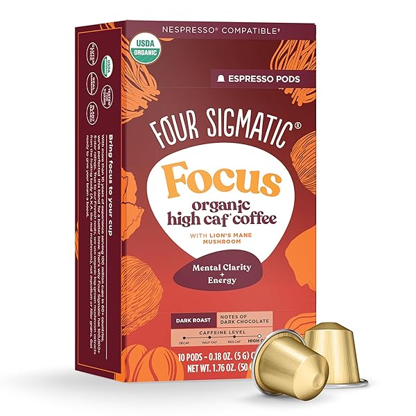 FOUR SIGMATIC FOCUS HIGH CAFFEINE COFFEE PODS COMPATIBLE...