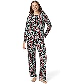 HUE Women's Super Soft Fleece Winter Pajama Gift Set Includes Long Sleeve Pj Top and Pant