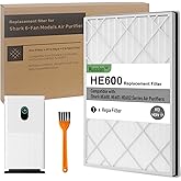 Musslan HE601 Filter for Shark Air Purifier 6 Model HE601 HE602, HE6FKPET, HE6FKBAS, HE6FKPRO, 3-Stage Filtration System of H13 True HEPA and Pre-Filter