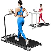 ShineMaos Walking Pad Treadmill with Handle Bar for Home Office,3.0HP Low Noise Portable Folding Under Desk Treadmill with Remote Control,Jogging Running Machine,350 Lbs Capacity,LED Display