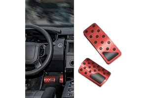 Kutyun Accelerator Gas and Brake Pedal Covers, No Drilling Non- Slip Aluminum Alloy Pedal Cover Replacement Kit, Universal Car Accessories Fits Jeep Grand Cherokee Durango 2011-2023 (Red)
