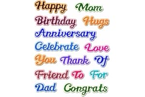 XMZZMX Birthday Celebrate Friend Mom Dad Metal Cutting Dies for Card Making, Paper Embossing Die Cuts Kit Templates, Storage Pockets Supplies, Photo Frame Album DIY Scrapbooking Stencils Sets