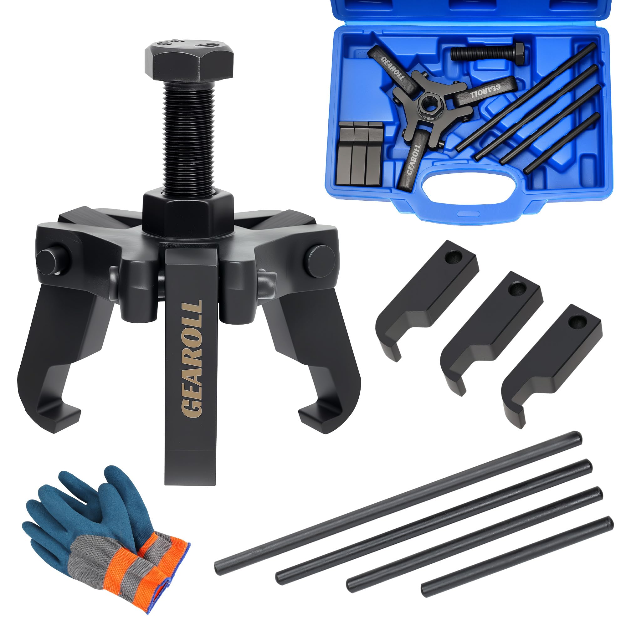 Photo 1 of GEAROLL Harmonic Balancer Puller Remove Extractor Kit Set, Adjustable 3-Jaw Puller for Removing Harmonic Damper Pulley Compatible with Chevy GM Chrysler ect.
