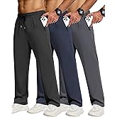 CE' CERDR 3/4 Pack Mens Sweatpants with Zipper Pockets Athletic Workout Jogger Pants for Men Running Jogging Casual Pants