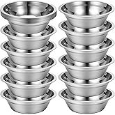 Exclaith 12 Pack Large Stainless Steel Bowls 8.66" Wide Stainless Steel Mixing Bowls Set Nesting Metal Prep Salad Bowl for Kitchen Meal Prep Cooking Serving Baking
