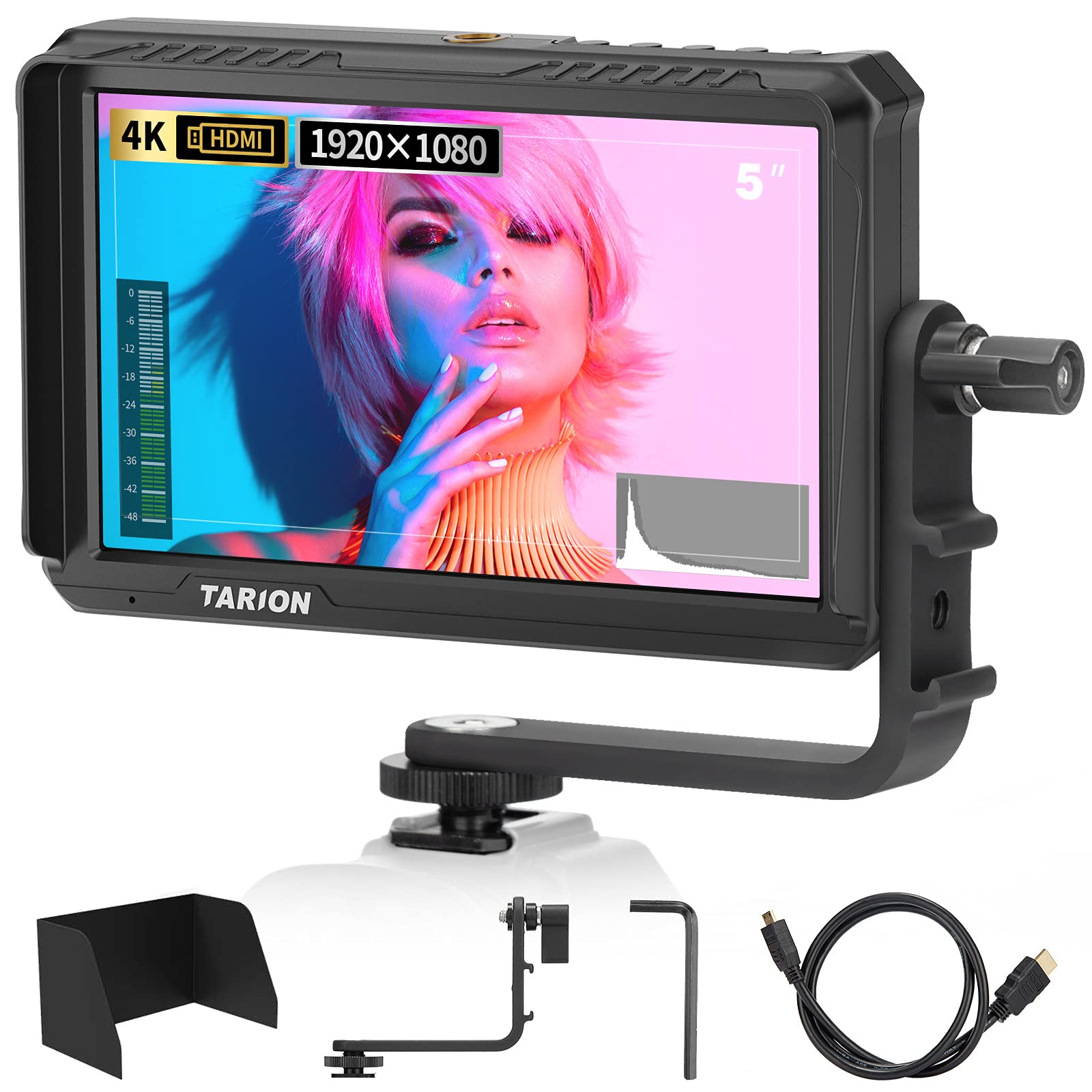 TARION Camera Field Monitor DSLR Focus On-Camera Monitors Video Assist Full HD 1920x1080 Focusing Screen with 4K HDMI Input Output