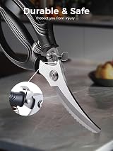 SimCoker Heavy Duty Poultry Shears with Anti-Slip Handle & Safety Lock view 5