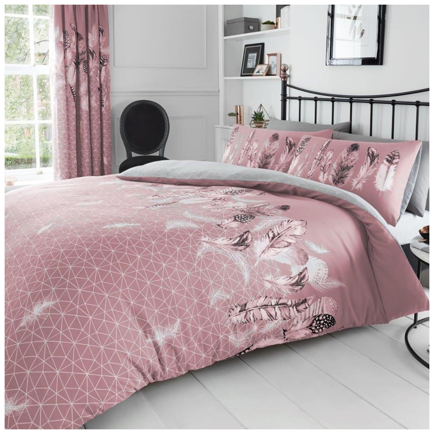 Gaveno Cavailia Luxurious Feathers Bed Set with Duvet Cover and Pillow Cases, Polyester-Cotton, [ King-Pink ], Polycotton