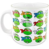Silver Buffalo TMNT Multi Face Pattern 20oz Ceramic Camper Mug