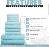 GC Gaveno Cavalia Towels 100% Egyptian Cotton 4 Face 4 Hand 2 Bath Turquoise view 2