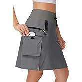MIVEI 14" 20" Women's Hiking Cargo Skorts Skirts with Zipper Pockets Knee Length